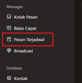 Menu Pesan Terjadwal