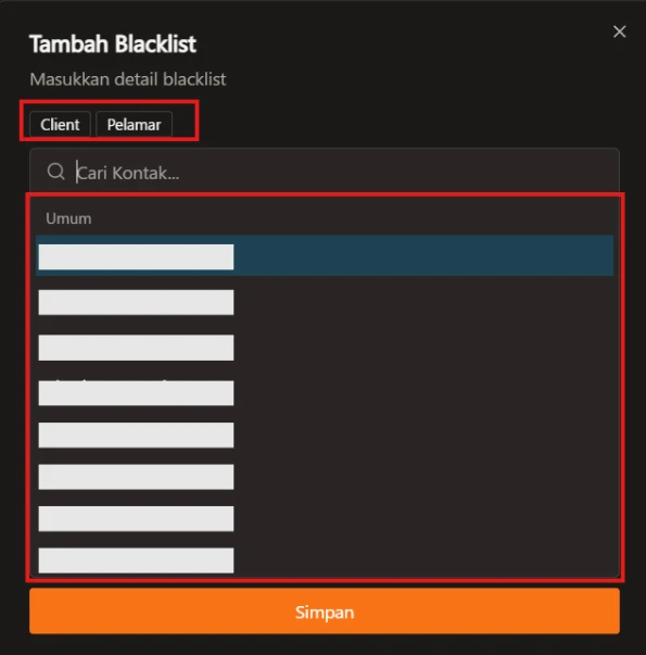 Daftar Blacklist