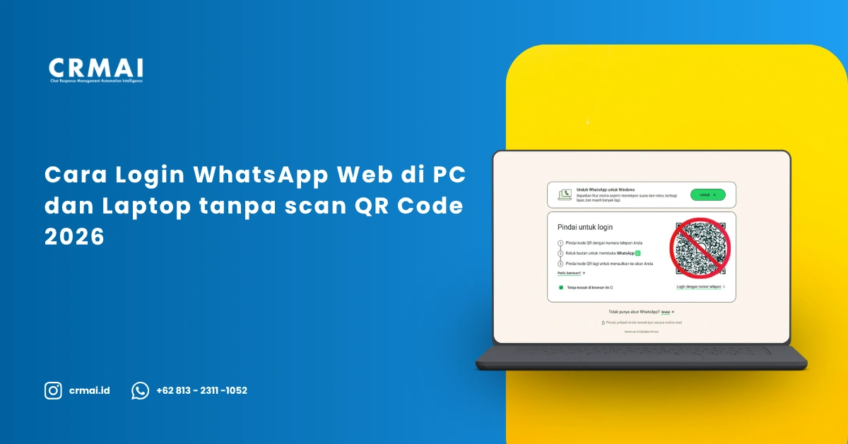 Cara Login WhatsApp Web di PC dan Laptop tanpa scan QR Code 2026